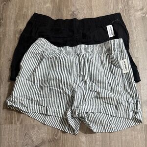 Old Navy Black and Striped Shorts Duo